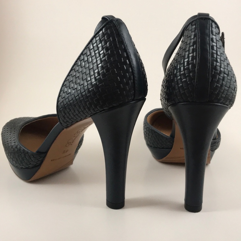 BROOKS BROTHERS woven calfskin ankle strap heels - Picture 5 of 7